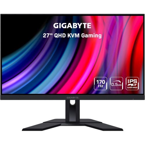 기가바이트 GIGABYTE M27Q 27 170Hz 1440P -KVM Gaming Monitor, 2560 x 1440 SS IPS Display, 0.5ms (MPRT) Response Time, 92% DCI-P3, HDR Ready, FreeSync Premium, 1x Display Port 1.2, 2x HDMI 2.0,