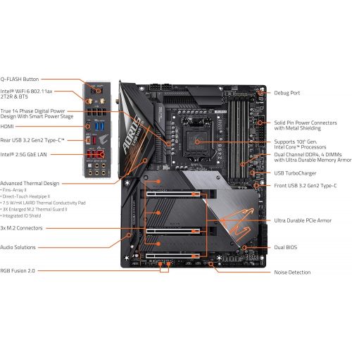 기가바이트 GIGABYTE Z490 AORUS Master (Intel LGA1200/Z490/ATX/Intel 2.5G LAN/3xM.2 Thermal Guard/SATA 6Gb/s/USB 3.2 Gen 2/Intel Wi-Fi 6/ESS Sabre DAC/Fins Array II/Gaming Motherboard)