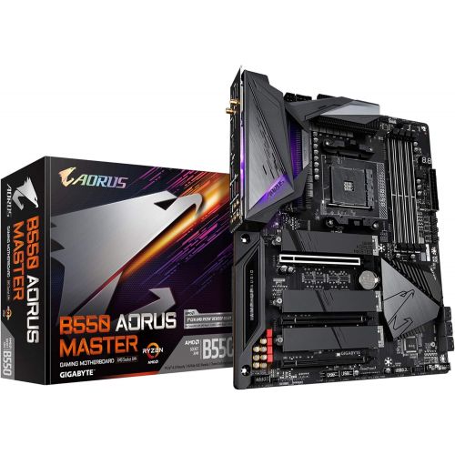 기가바이트 GIGABYTE B550 AORUS Master (AM4 AMD/B550/ATX/Triple M.2/SATA 6Gb/s/USB 3.2 Gen 2/WiFi 6/Realtek ALC1220-Vb/Fins-Array Heatsink/RGB Fusion 2.0/DDR4/Gaming Motherboard)