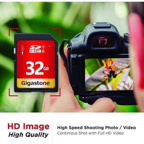  Gigastone 32GB 5 Pack SD Card UHS-I U1 Class 10 SDHC Memory Card High Speed Full HD Video Canon Nikon Sony Pentax Kodak Olympus Panasonic Digital Camera