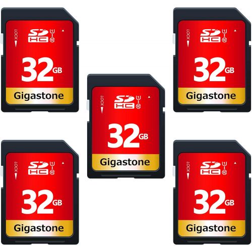  Gigastone 32GB 5 Pack SD Card UHS-I U1 Class 10 SDHC Memory Card High Speed Full HD Video Canon Nikon Sony Pentax Kodak Olympus Panasonic Digital Camera