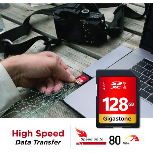  Gigastone 128GB SD Card UHS-I U1 Class 10 SDXC Memory Card High Speed Full HD Video Canon Nikon Sony Pentax Kodak Olympus Panasonic Digital Camera