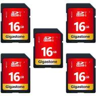Gigastone 16GB 5 Pack SD Card UHS-I U1 Class 10 SDHC Memory Card High-Speed Full HD Video Canon Nikon Sony Pentax Kodak Olympus Panasonic Digital Camera