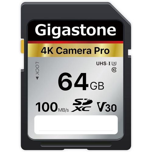  Gigastone 64GB SD Card V30 SDXC Memory Card High Speed 4K Ultra HD UHD Video Compatible with Canon Nikon Sony Pentax Kodak Olympus Panasonic Digital Camera