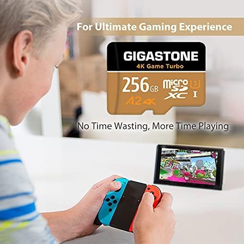  [5-Yrs Free Data Recovery] Gigastone 256GB Micro SD Card, 4K Game Turbo, MicroSDXC Memory Card for Nintendo-Switch, GoPro, Action Camera, DJI, UHD Video, R/W up to 100/60MB/s, UHS-