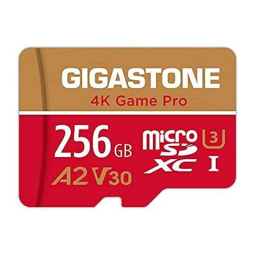  [5-Yrs Free Data Recovery] Gigastone 256GB Micro SD Card, Game Pro, MicroSDXC Memory Card for Nintendo-Switch, GoPro, Action Camera, DJI, 4K UHD Video, R/W up to 100/60MB/s, UHS-I