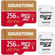 [5-Yrs Free Data Recovery] Gigastone 256GB 2-Pack Micro SD Card, 4K Game Pro, MicroSDXC Memory Card for Nintendo-Switch, GoPro, Action Camera, DJI, UHD Video, R/W up to 100/60MB/s,