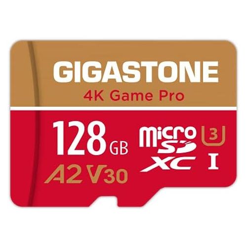  [5-Yrs Free Data Recovery] Gigastone 128GB Micro SD Card, Game Pro, MicroSDXC Memory Card for Nintendo-Switch, GoPro, Action Camera, DJI, 4K UHD Video, R/W up to 100/50MB/s, UHS-I