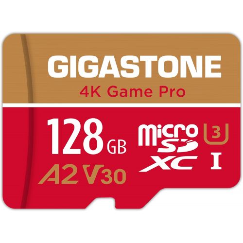  [5-Yrs Free Data Recovery] Gigastone 128GB Micro SD Card, Game Pro, MicroSDXC Memory Card for Nintendo-Switch, GoPro, Action Camera, DJI, 4K UHD Video, R/W up to 100/50MB/s, UHS-I