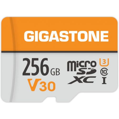  Gigastone 256GB Micro SD Card, 4K Video Pro, GoPro, Surveillance, Security Camera, Action Camera, Drone, 100MB/s MicoSDXC Memory Card UHS-I V30 Class 10