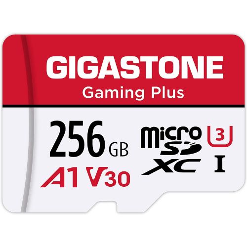  [Gigastone] 256GB Micro SD Card, Gaming Plus, MicroSDXC Memory Card for Nintendo-Switch, Wyze, GoPro, Dash Cam, Security Camera, 4K Video Recording, UHS-I A1 U3 V30 C10, up to 100M