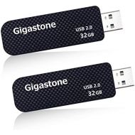 Gigastone V30 32GB USB 2.0 Flash Drive 2-Pack, Capless Retractable Design Pen Drive, Carbon Fiber Style, Reliable Performance & Durable