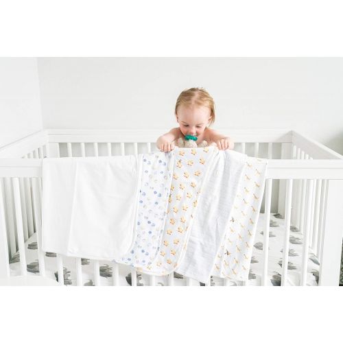  giggle Printed Receiving Blanket - Giggle Small Stripe - 100% Peruvian Cotton, Baby Swaddle Receiving Blankets