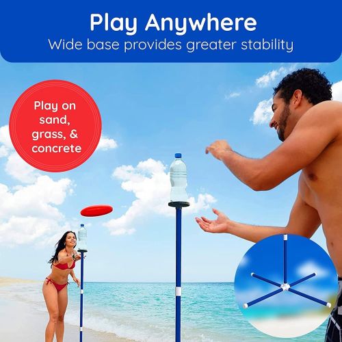  Giggle N Go Yard Games for Adults and Kids - Outdoor Polish Horseshoes Game Set for Backyard and Lawn with Frisbee, Bottle Stands, Poles and Storage Bag?