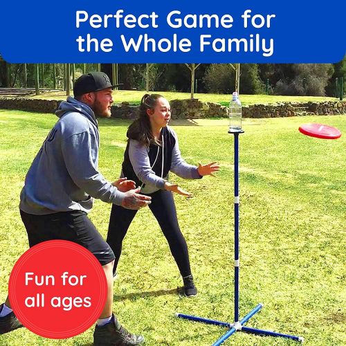  Giggle N Go Yard Games for Adults and Kids - Outdoor Polish Horseshoes Game Set for Backyard and Lawn with Frisbee, Bottle Stands, Poles and Storage Bag?