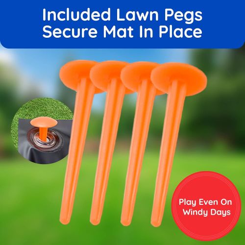  Giggle N Go Outdoor Games for Kids, Adults & Family - The Original Flarts Floor and Yard Darts Game with Inflatable Pins, Lawn Pegs and Mat - Monster Theme ?