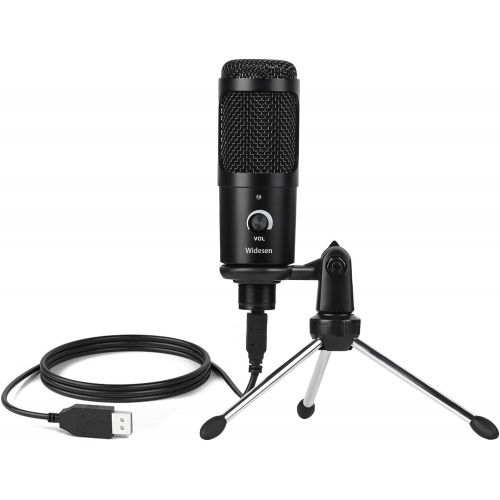  Gikbay USB Microphone for Computer, Cardioid Condenser Recording Microphone with Metal Tripod Stand for PC Laptop Mac Windows, Plug&Play Mic for Gaming Podcast Streaming Broadcast YouTube
