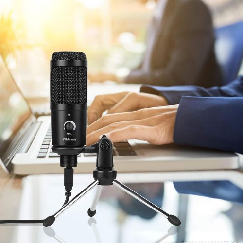  Gikbay USB Microphone for Computer, Cardioid Condenser Recording Microphone with Metal Tripod Stand for PC Laptop Mac Windows, Plug&Play Mic for Gaming Podcast Streaming Broadcast YouTube