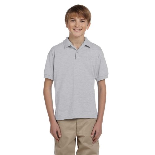  Gildan Dryblend Boys Ash Grey Jersey Polo Shirt by Gildan