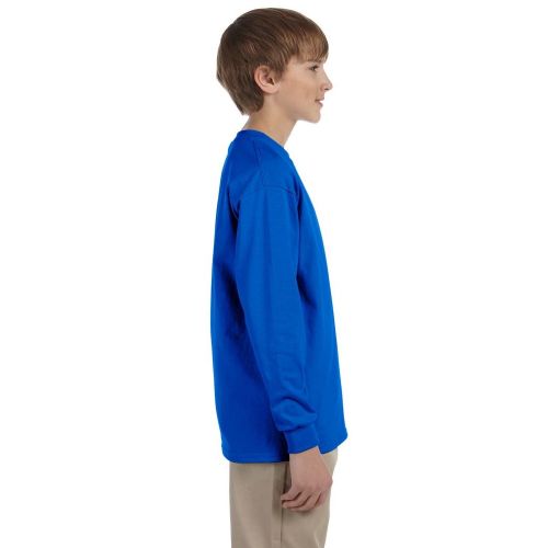  Gildan Boy ft s Blue Cotton Long Sleeve T-shirt by Gildan