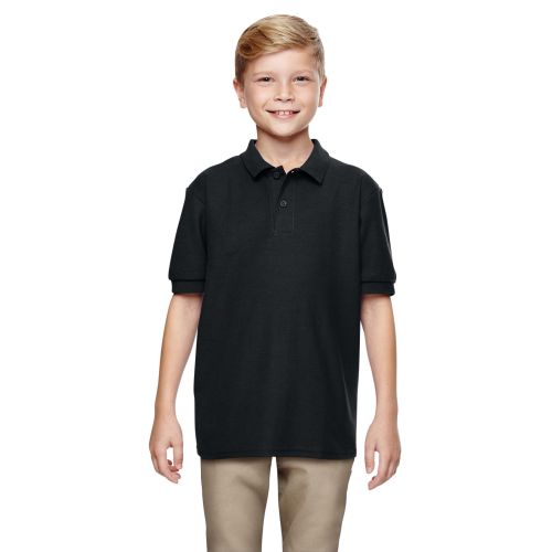  Gildan Boys ft Black Polyester Dryblend Double-pique Polo Shirt by Gildan