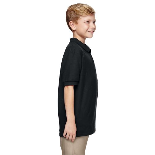  Gildan Boys ft Black Polyester Dryblend Double-pique Polo Shirt by Gildan