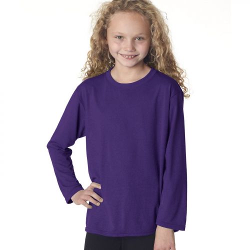  Gildan Youth Purple Long-sleeve Performance T-shirt by Gildan