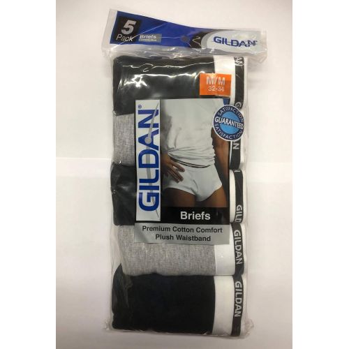  Gildan Mens 5-Pack Assorted Premium Cotton Comfort Briefs