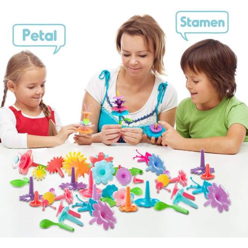  [아마존핫딜][아마존 핫딜] Gili GILI Flower Garden Building Toys, Build a Bouquet Sets for 3, 4, 5, 6 Year Old Toddler Girls, Arts and Crafts for Little Kids Age 3yr Up, Best Top Christmas Birthday Gifts for Crea