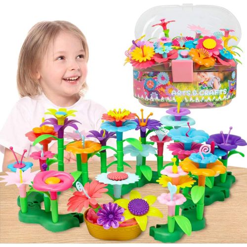  [아마존핫딜][아마존 핫딜] Gili GILI Flower Garden Building Toys, Build a Bouquet Sets for 3, 4, 5, 6 Year Old Toddler Girls, Arts and Crafts for Little Kids Age 3yr Up, Best Top Christmas Birthday Gifts for Crea