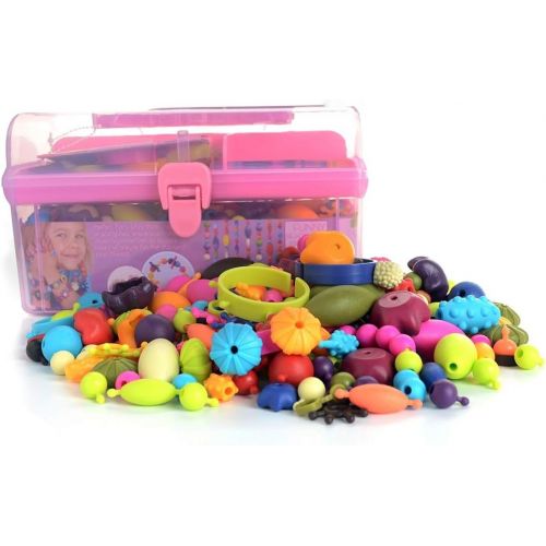  [아마존베스트]GILI Pop Beads, Arts and Crafts Toys Gifts for Kids Age 4yr-8yr, Jewelry Making Kit for 4, 5, 6, 7 Year Old Girls, Necklace and Bracelet and Ring Creativity DIY Set (500 PCS)