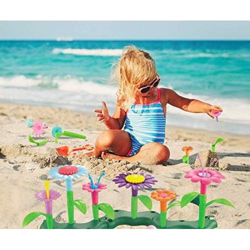  [아마존베스트]GILI Flower Toys, Girls Garden Toys for 4, 5, 6, 7 Year Old Gifts, Arts and Crafts for Kids Age 3-9, Indoor and Outdoor Toys for Creativity Play-- 120PCS Stacking Pieces