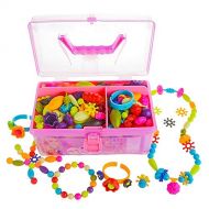 Gili Pop Beads, Jewelry Making Kit for 4, 5, 6, 7 Year Old Little Girls, Arts and Crafts Toys for Kids Age 4yr-8yr, Necklace Bracelet Creativity Snap Set, Top Best Christmas Birthd