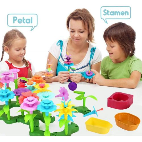  GILI Flower Garden Building Toys, Build a Bouquet Sets for 3, 4, 5, 6 Year Old Toddler Girls, Arts and Crafts for Little Kids Age 3yr Up, Best Top Christmas Birthday Gifts for Crea