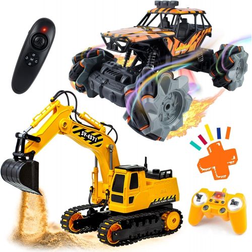  Gili RC Excavator Toy, Remote Control Monster Truck for Kids Age 3yr