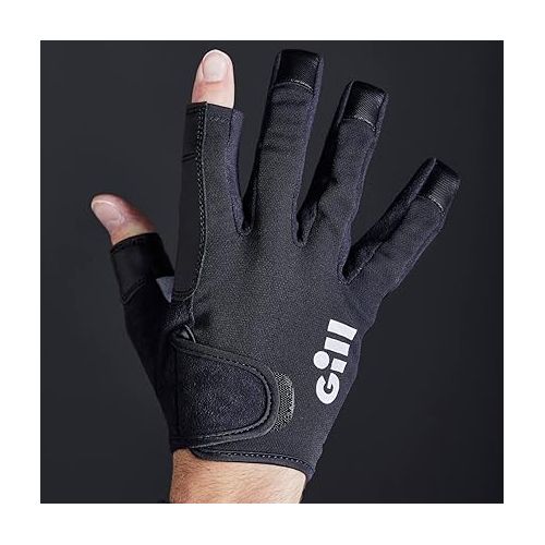  Gill Championship Sailing Gloves - Long Fingers with Exposed Finger and Thumb - Dura-Grip Fabric 50+ UV Sun Protection & Water Repellent