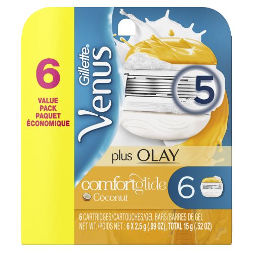  Gillette Venus ComfortGlide Olay 5-Blade Womens Razor Blade Cartridges - 4 ct