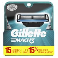 Gillette Mach3 Mens Razor Blades, 15 Blade Refills