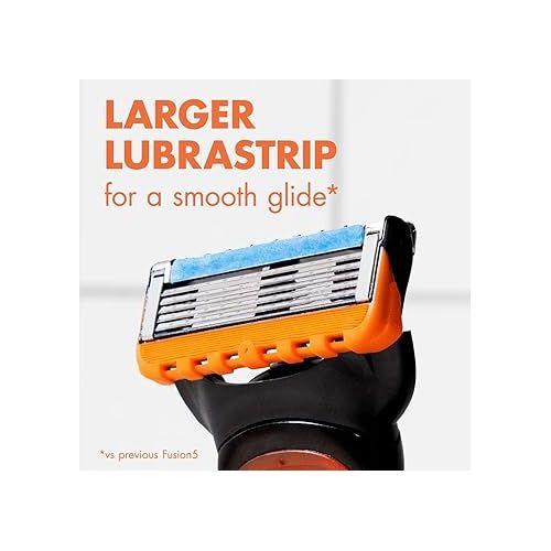  Gillette Fusion5 Razors for Men, 1 Razor, 4 Blade Refills, Lubrastrip for a More Comfortable Shave