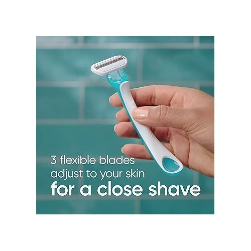  Gillette Venus Tropical Disposable Razors for Women, 3+1 Count, Designed for a Smooth Shave, Tropical Fragrance Scented Handles