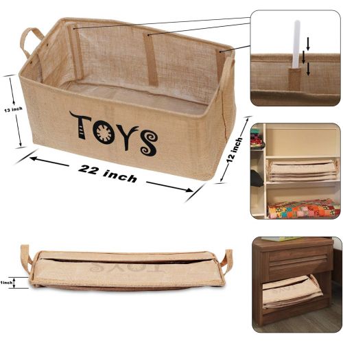  [아마존 핫딜]  [아마존핫딜]Gimars Upgrade Larger 22 Inch Well Standing Collapsible Canvas Toy Chest Box Baskets Storage Bins for Dog Toys, Kids , Children Toys, Blanket, Clothes - Perfect for Playroom Living
