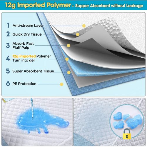  [아마존 핫딜] Gimars XL 28x34 Thicker Heavy Absorbency Pet Training Puppy Pee Pads - Extra Large Disposable Polymer Quick Dry No Leaking Pee Pads for Dogs, Cats, Rabbits and Other House Training