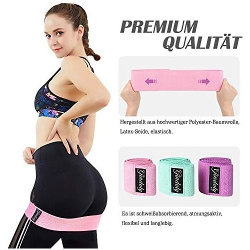  [아마존베스트]Gindoly Resistance Hip Bands, Fitness Bands Set Yoga Strap 3 Pull Strengths Training Band Yoga Band Resistance and Support for Leg Training, Strength Training and Pull Up with Trav