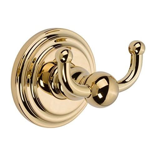  Ginger 1111/PB Chelsea, Double Robe Hook, Polished Brass