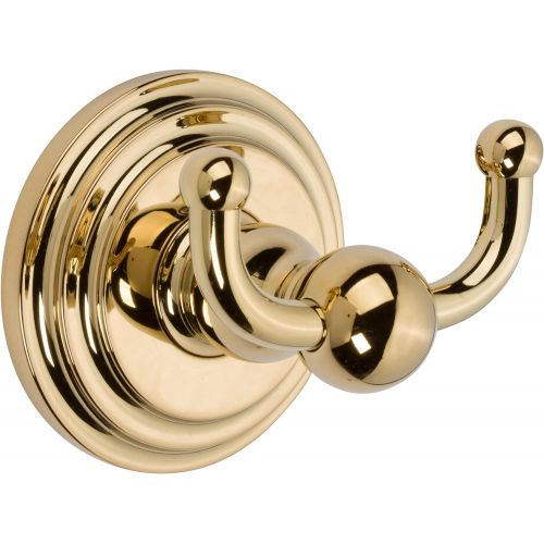  Ginger 1111/PB Chelsea, Double Robe Hook, Polished Brass