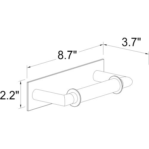  Ginger 2808/PC Surface Double Post Toilet Tissue Holder, Polished Chrome