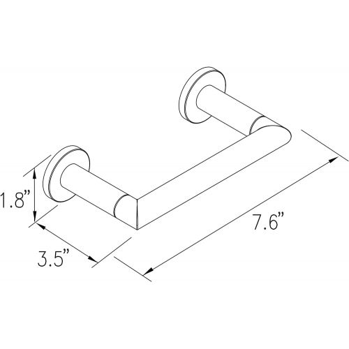  Ginger 4608/PC Kubic Double-Post Toilet Paper Holder, Chrome