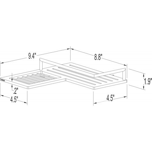  Ginger 28502SN Surface 12 Wall Mounted Shower Toiletry Shelf, Satin Nickel