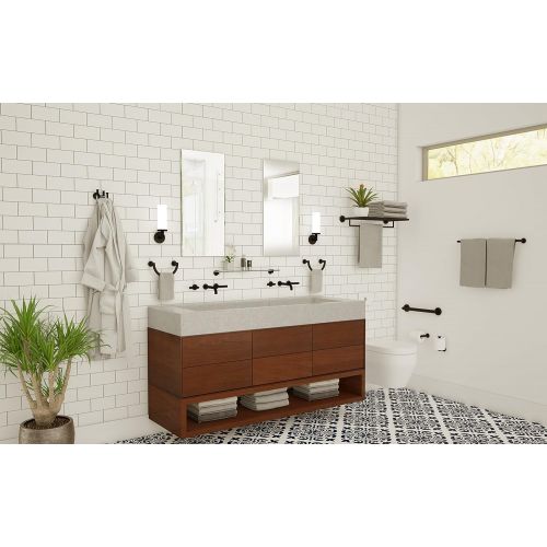  Ginger 4619T-12PC Kubic Toiletry Shelf with Towel Bar, 12, Polished Chrome