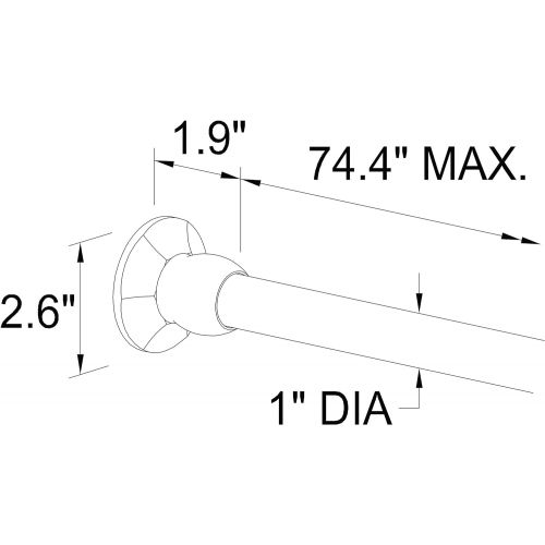  Ginger Circe Straight Shower Rod Brackets (1 pair) - 2739BPN - Polished Nickel - Brackets only